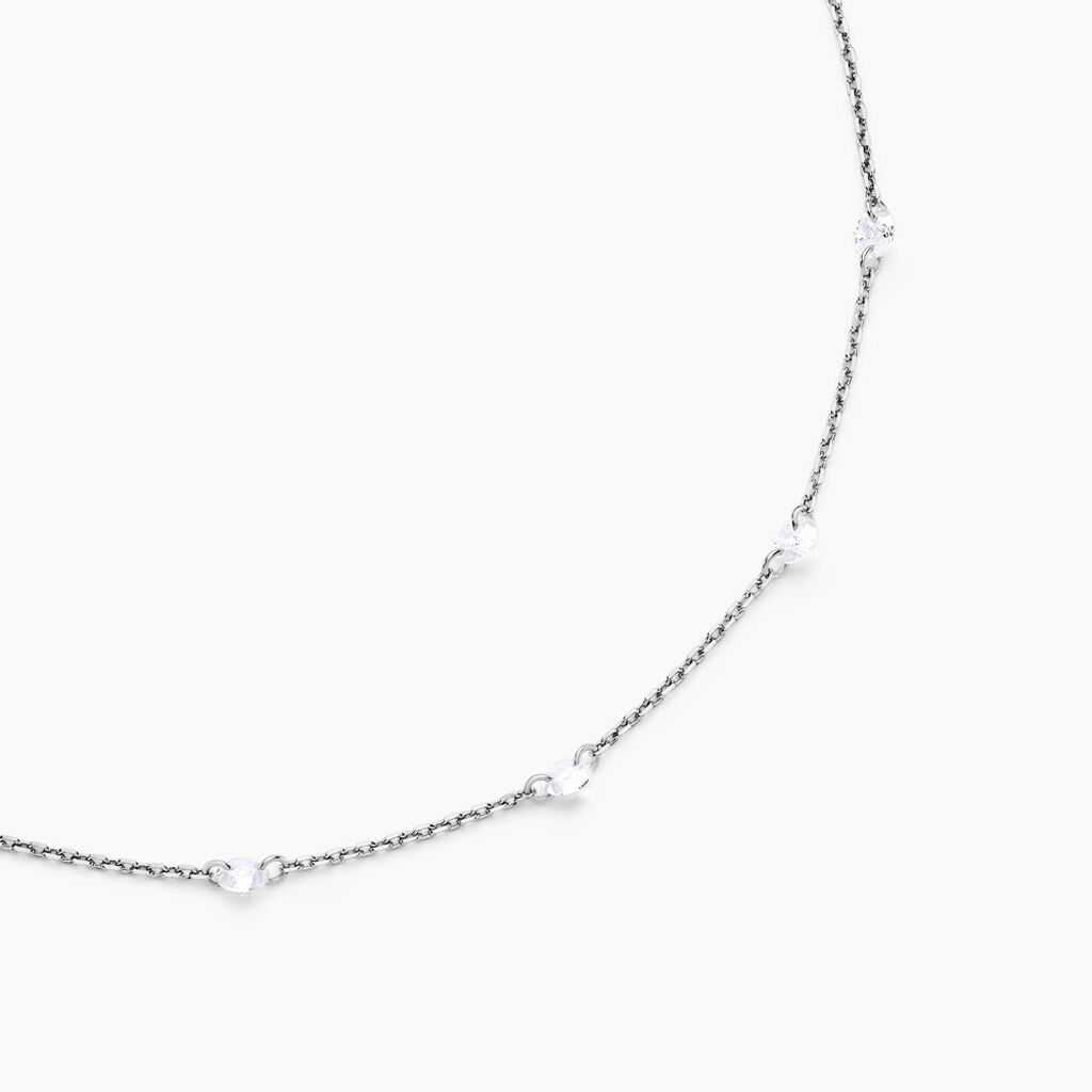 Collier Noha Argent Blanc Oxyde De Zirconium - Colliers fantaisie Femme | Histoire d’Or