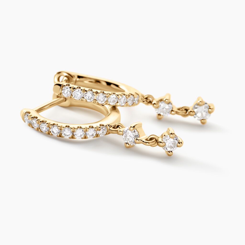 Créoles Sharyl Or Jaune Diamant Synthétique - Boucles d'oreilles créoles Femme | Histoire d’Or