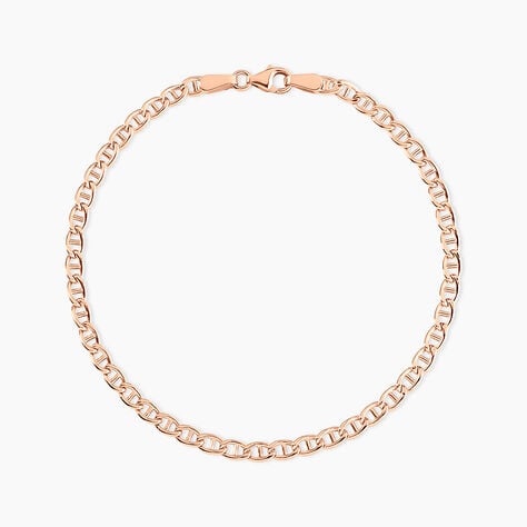 Bracelet Capucin Or Rose Maille Marine Plate - Bracelets cha&icirc;ne Femme | Histoire d&rsquo;Or