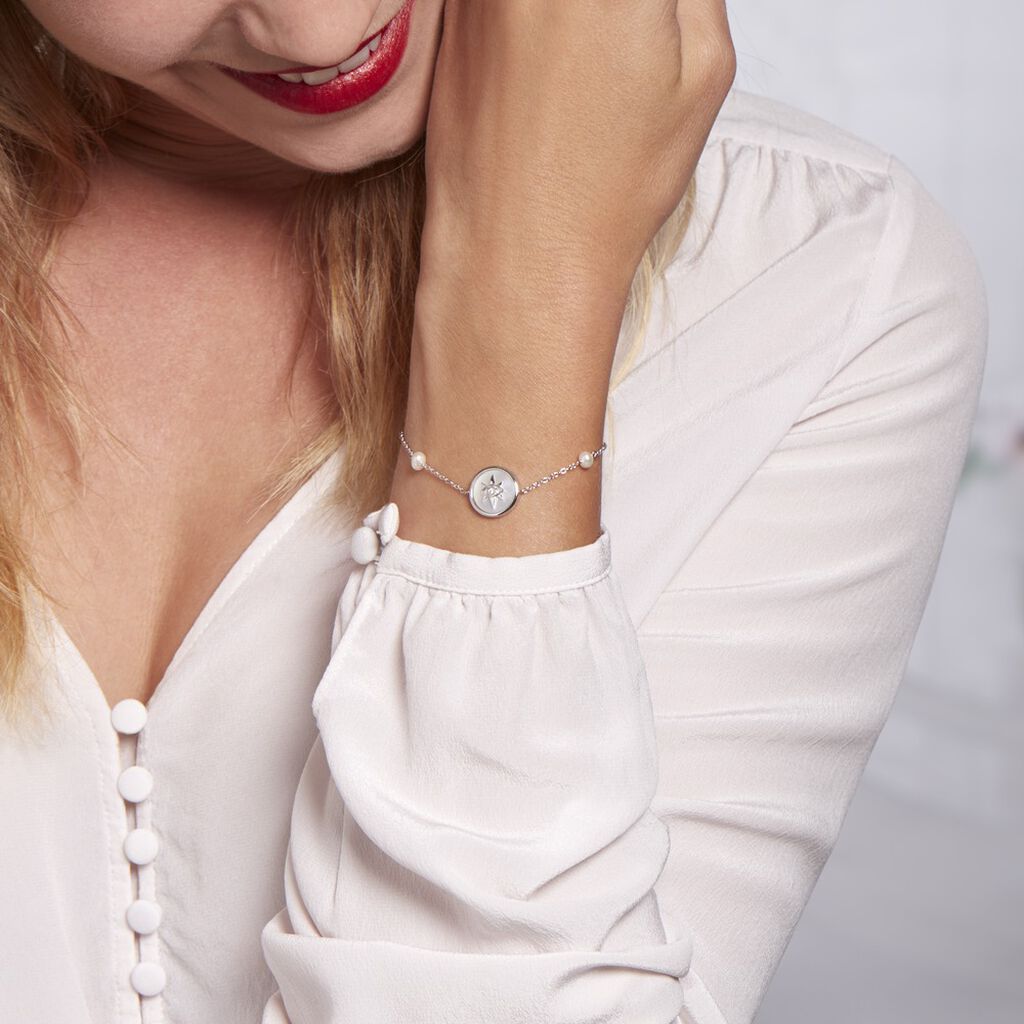 Bracelet Argent Glad Perles De Culture Nacre Oxyde De Zirconium - Bracelets Femme | Histoire d’Or