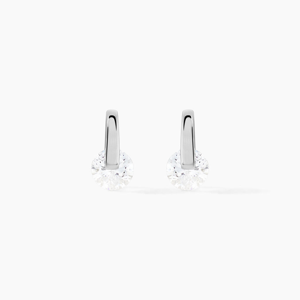 Boucles D'oreilles Pendantes Vera Argent Blanc Oxyde De Zirconium - Boucles d'oreilles fantaisie Femme | Histoire d&rsquo;Or