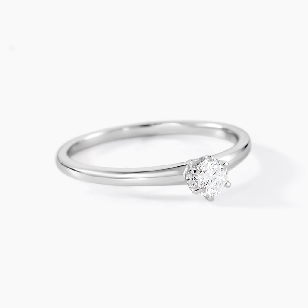 Bague Solitaire Natalia Or Blanc Diamant - Bagues solitaires Femme | Histoire d&rsquo;Or