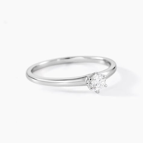 Bague Solitaire Natalia Or Blanc Diamant - Bagues solitaires Femme | Histoire d&rsquo;Or