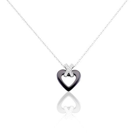 Collier Nolwen Argent Blanc Céramique Et Oxyde De Zirconium - Colliers fantaisie Femme | Histoire d’Or