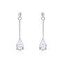 Boucles D'oreilles Pendantes Goutte Or Blanc Oxyde De Zirconium