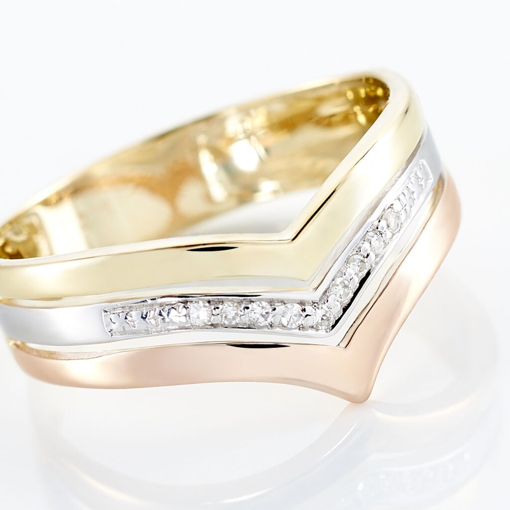 Bague Alix Or Tricolore Diamant - Bagues avec pierre Femme | Histoire d&rsquo;Or