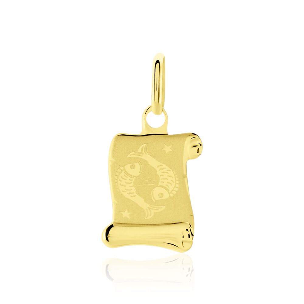 HELIOS BIJOUX Neuf Pendentif Parchemin Médaille Signe Astrologique Zodiaque Lion Argent Massif 925°°° Rhodié 