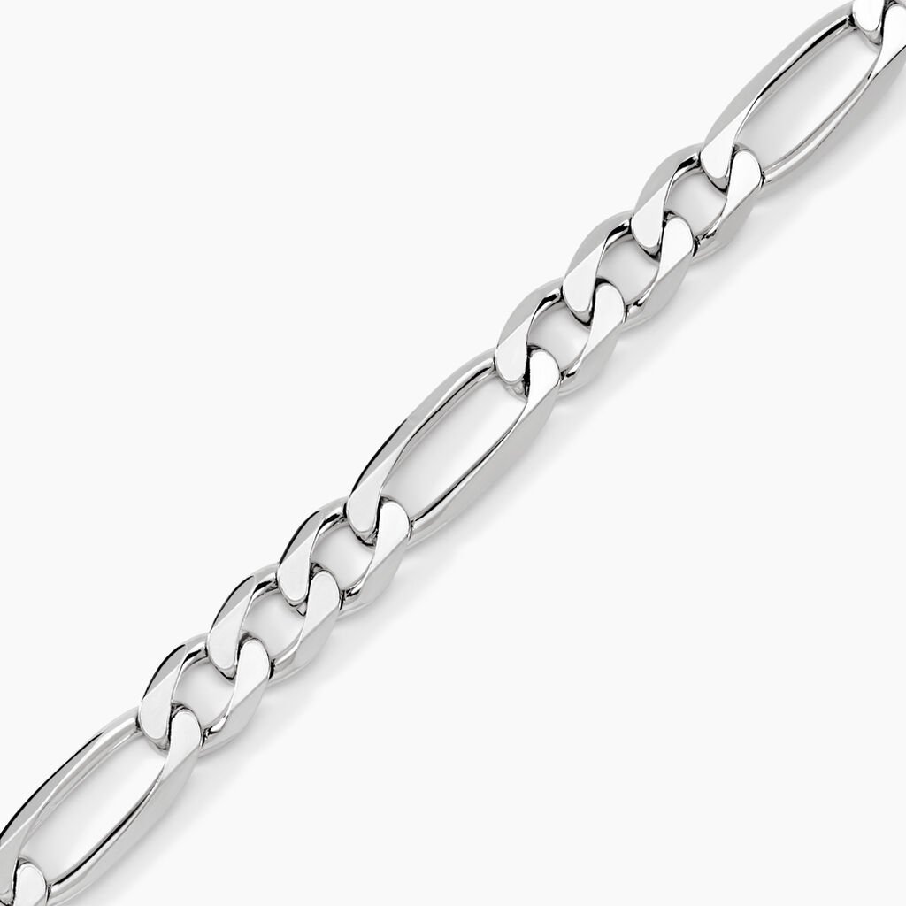 Bracelet Vivian Maille Alternee 1/3 Argent Blanc - Bracelets chaîne Homme | Histoire d’Or