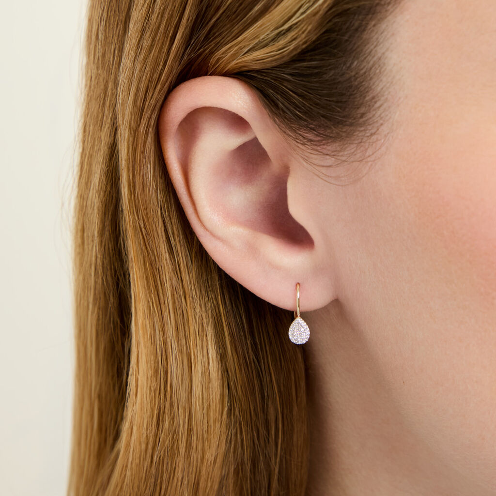 Boucles D'oreilles Pendantes Ursanne Or Jaune Diamants - Boucles d'oreilles pierres pr&eacute;cieuses Femme | Histoire d&rsquo;Or