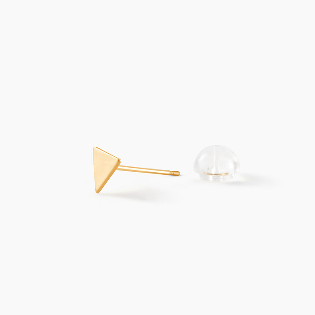Boucles D'oreilles Puces Anne-berengere Triangle Or Jaune - Clous d'oreilles Femme | Histoire d&rsquo;Or