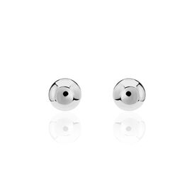 Boucles D'oreilles Puces Bilou Acier Blanc - Boucles d'oreilles fantaisie Femme | Histoire d’Or
