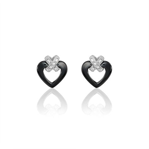 Boucles D'oreilles Puces Nolwen Argent  Céramique Oxyde De Zirconium - Boucles d'oreilles fantaisie Femme | Histoire d’Or