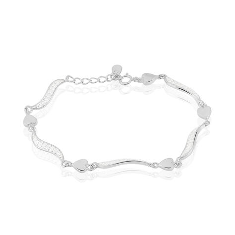 Bracelet Amor Argent Blanc Oxyde De Zirconium - Bracelets Coeur Femme | Histoire d’Or