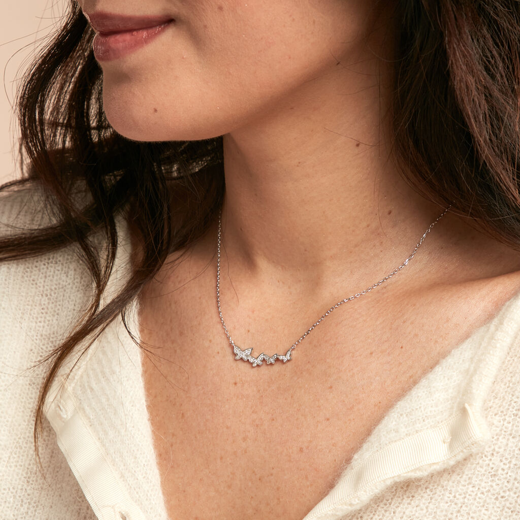 Collier Wilkie Argent Blanc Oxyde De Zirconium - Colliers fantaisie Femme | Histoire d’Or
