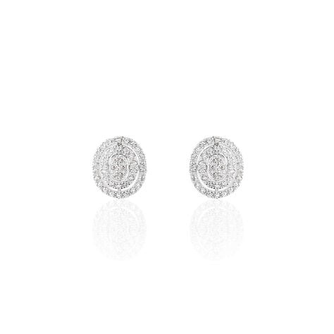 Boucles D'oreilles Puces Fidjy Argent Blanc Oxyde De Zirconium - Boucles d'oreilles fantaisie Femme | Histoire d&rsquo;Or