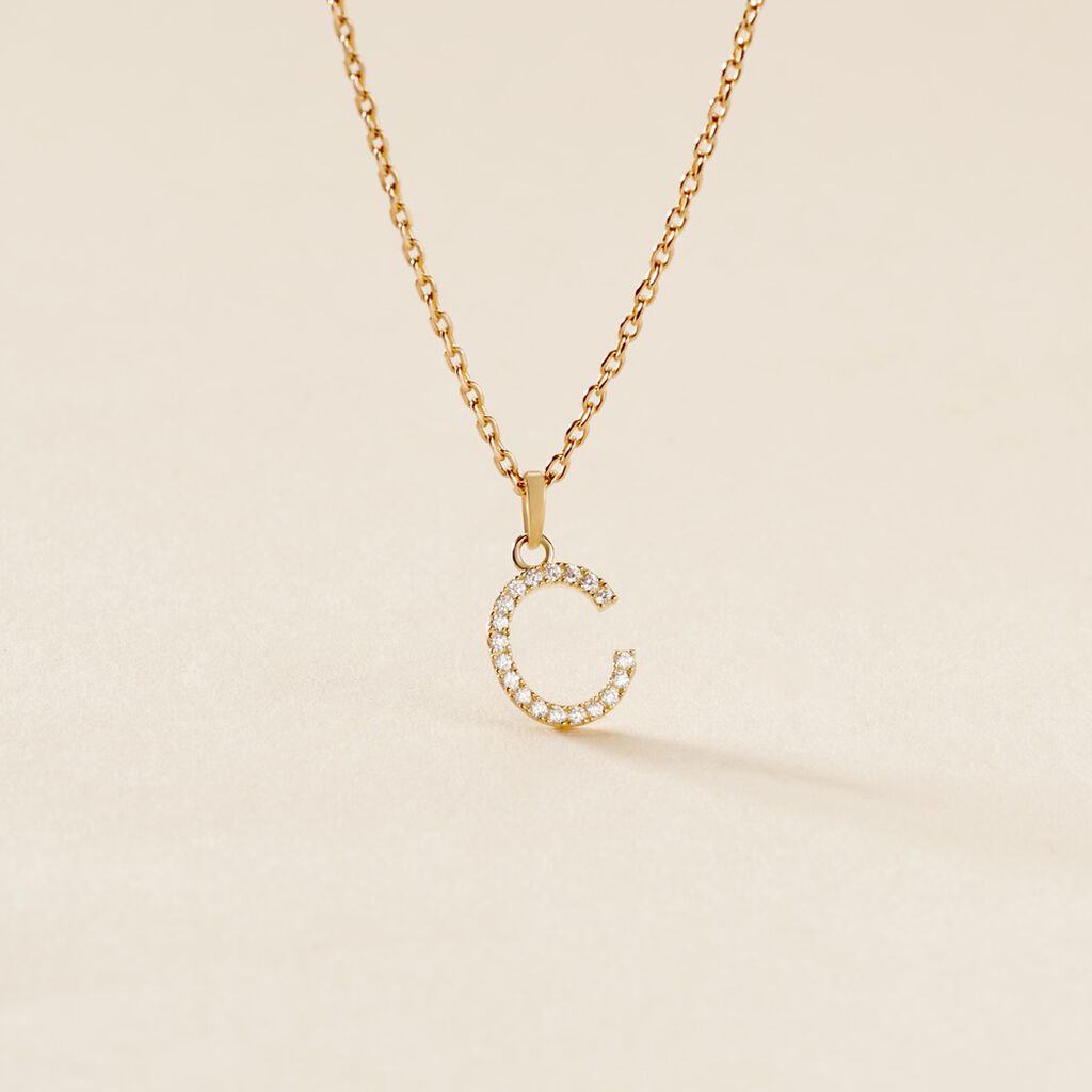 Pendentif Klementine Or Jaune Oxyde De Zirconium - Pendentifs Famille | Histoire d’Or