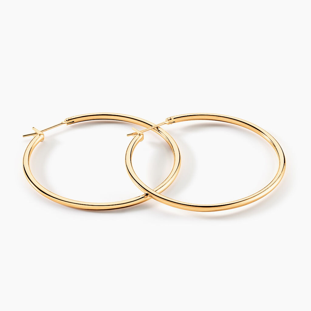 Cr&eacute;oles Ada Lisse Plaqu&eacute; Or Jaune - Boucles d'oreilles cr&eacute;oles Femme | Histoire d&rsquo;Or