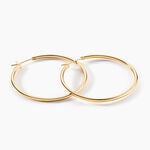 Cr&eacute;oles Ada Lisse Plaqu&eacute; Or Jaune - Boucles d'oreilles cr&eacute;oles Femme | Histoire d&rsquo;Or