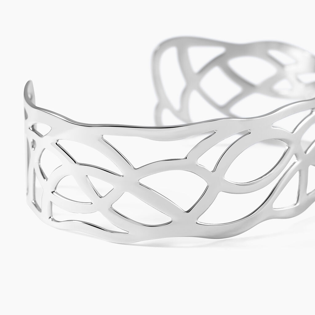 Bracelet Jonc Aelis Acier Blanc - Bracelets joncs Femme | Histoire d&rsquo;Or