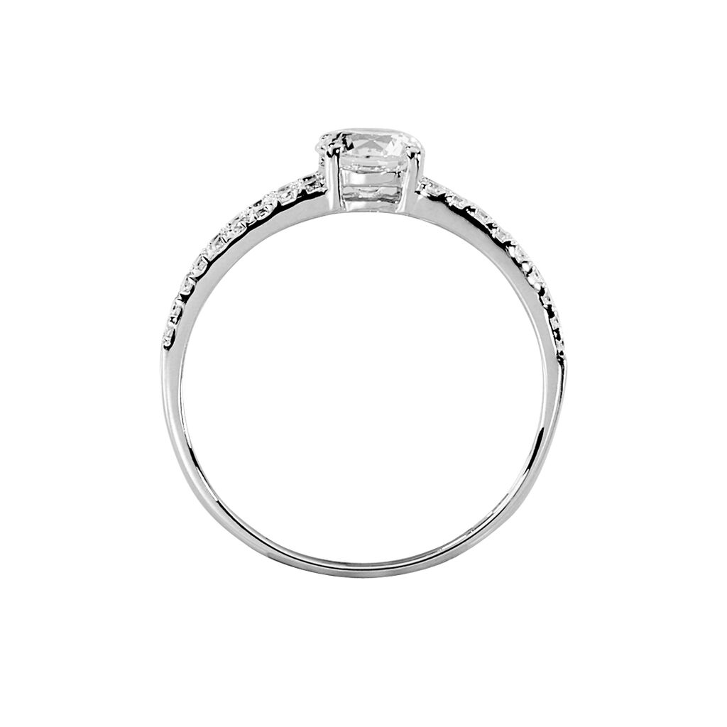Bague Fina Or Blanc Oxyde De Zirconium - Bagues solitaires Femme | Histoire d’Or