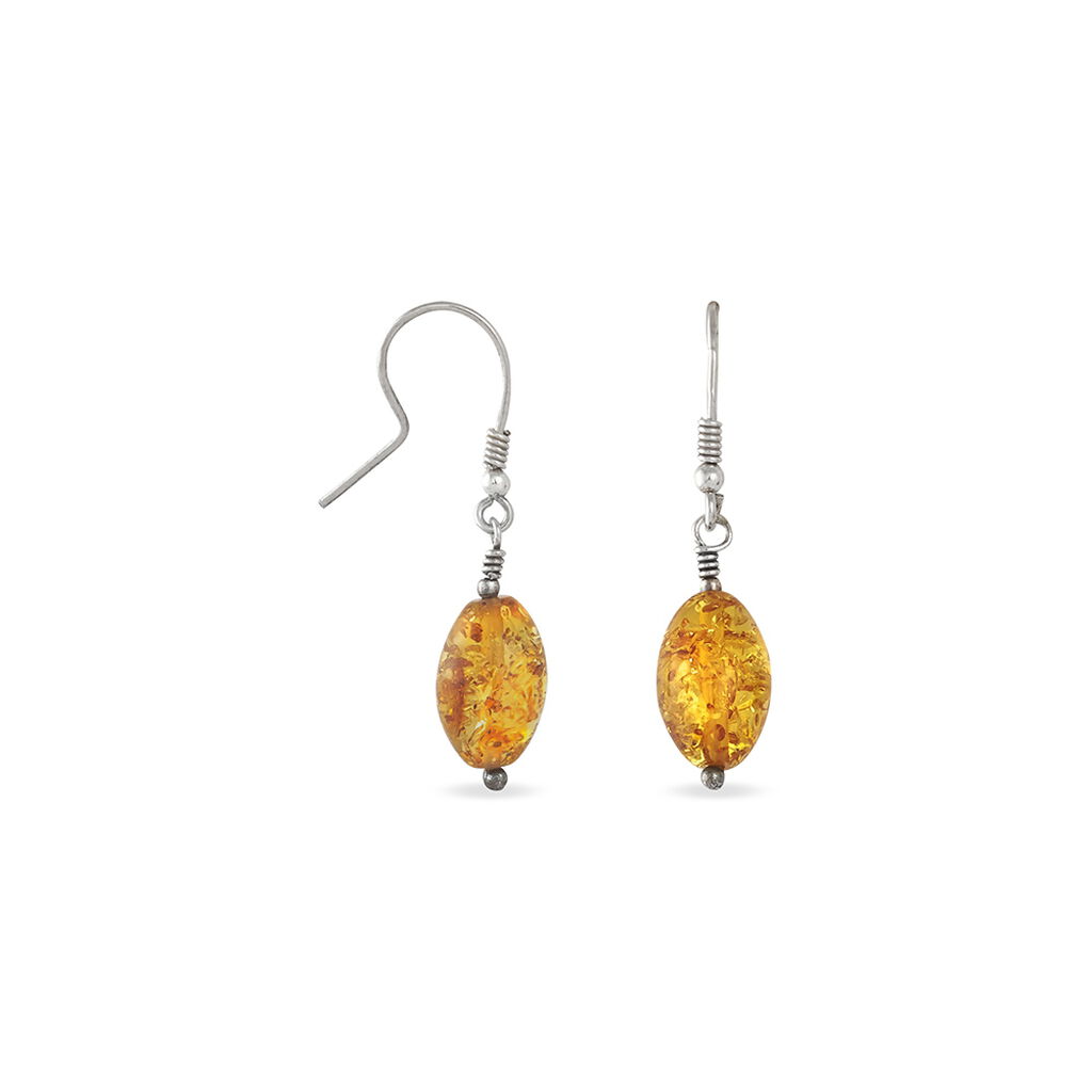 Boucles D'oreilles Argent Blanc Ilena Ambre - Boucles d'oreilles fantaisie Femme | Histoire d’Or