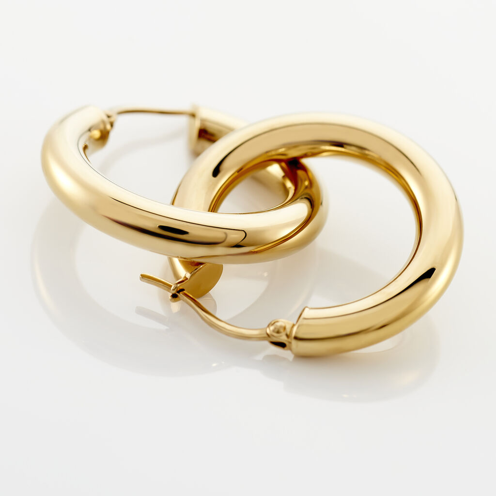 Créoles Adama Acier Jaune - Boucles d'oreilles créoles Femme | Histoire d’Or