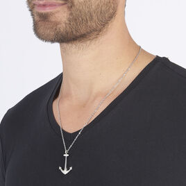 Collier Cedric Acier Blanc - Bijoux Ancre Homme | Histoire d’Or