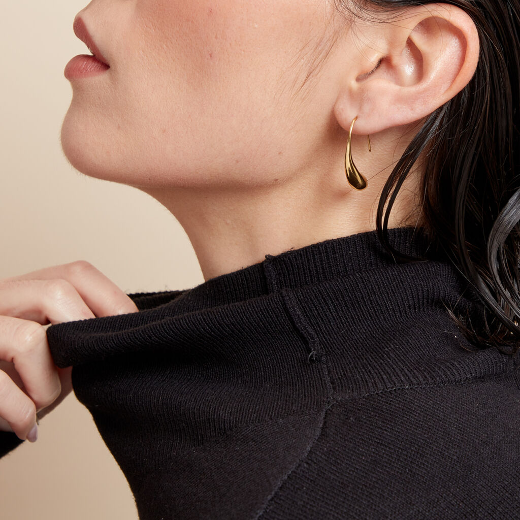 Créoles Gold Aura Acier Jaune - Boucles d'oreilles créoles Femme | Histoire d’Or