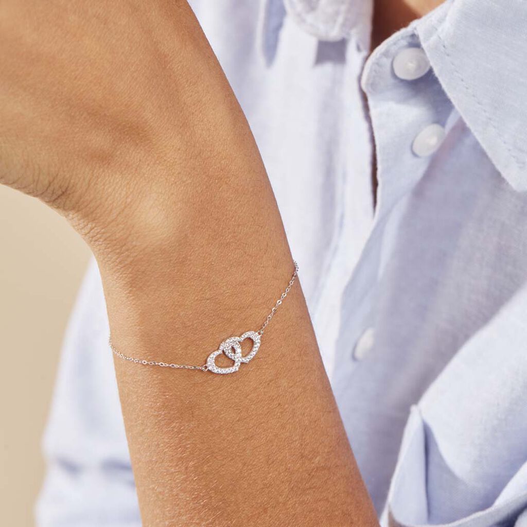Bracelet Or Blanc Raoula Oxydes De Zirconium - Bracelets Femme | Histoire d’Or