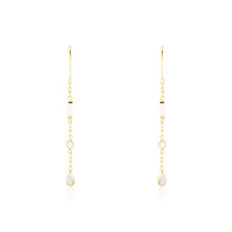 Boucles D'oreilles Pendantes Otso Or Jaune Oxyde De Zirconium - Boucles d'oreilles pendantes Femme | Histoire d’Or