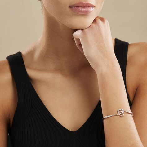 Bracelet Jonc Veronike Argent Blanc Oxyde De Zirconium - Bracelets Coeur Femme | Histoire d’Or