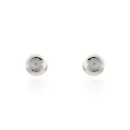 Boucles D'oreilles Puces Fidelia Boule Or Blanc - Clous d'oreilles Femme | Histoire d’Or