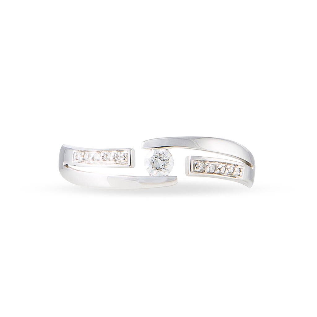 Bague Solitaire Elisa Or Blanc Diamant - Bagues solitaires Femme | Histoire d&rsquo;Or