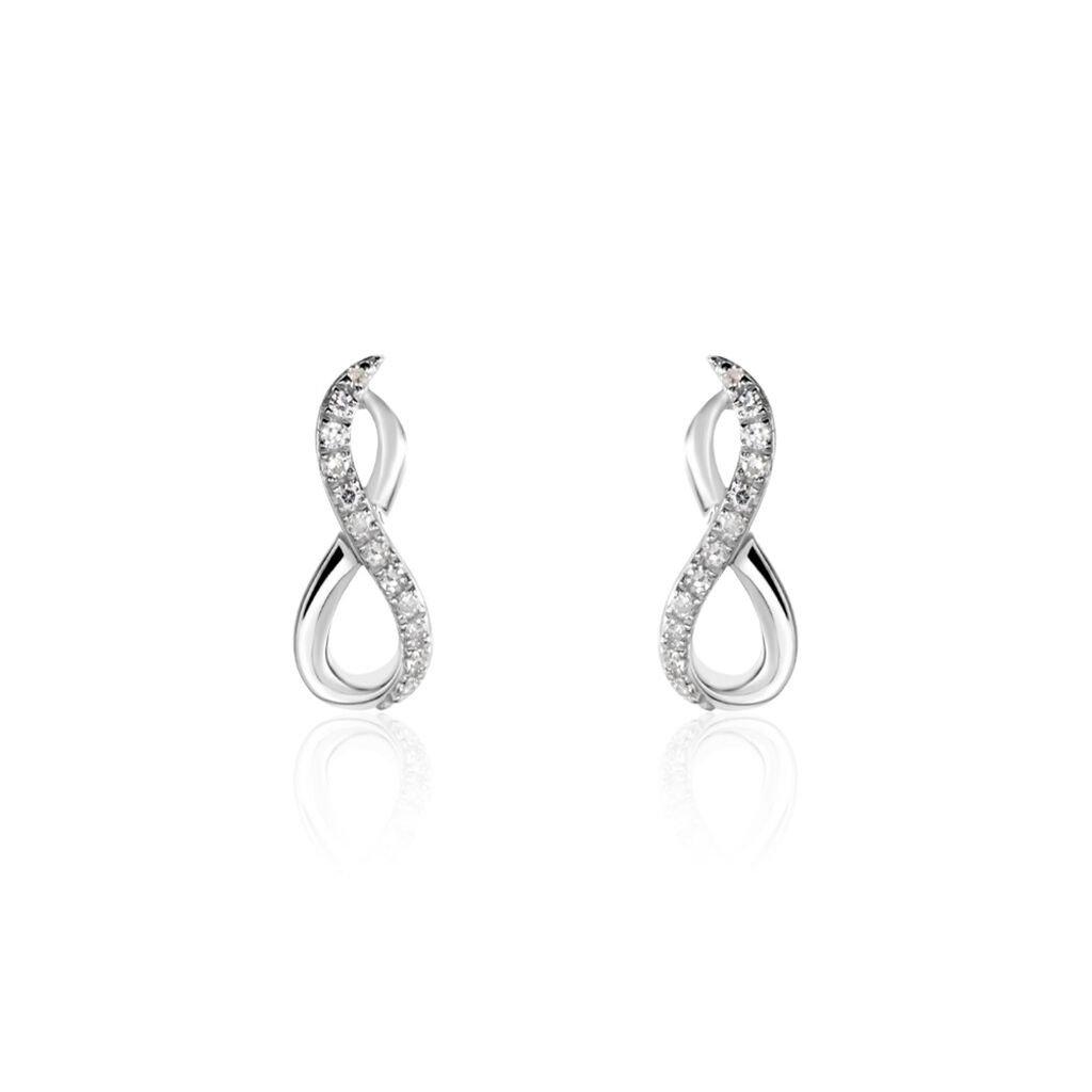 Boucles D'oreilles Puces Osanna Or Blanc Diamants - Clous d'oreilles Femme | Histoire d&rsquo;Or