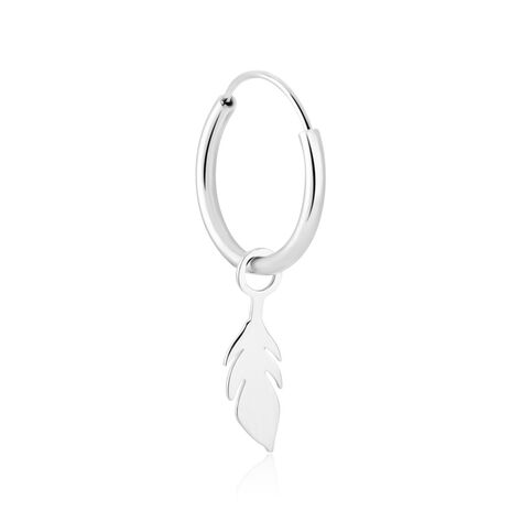 Créole Unitaire Iona Argent Blanc - Boucles d'oreilles créoles Femme | Histoire d’Or