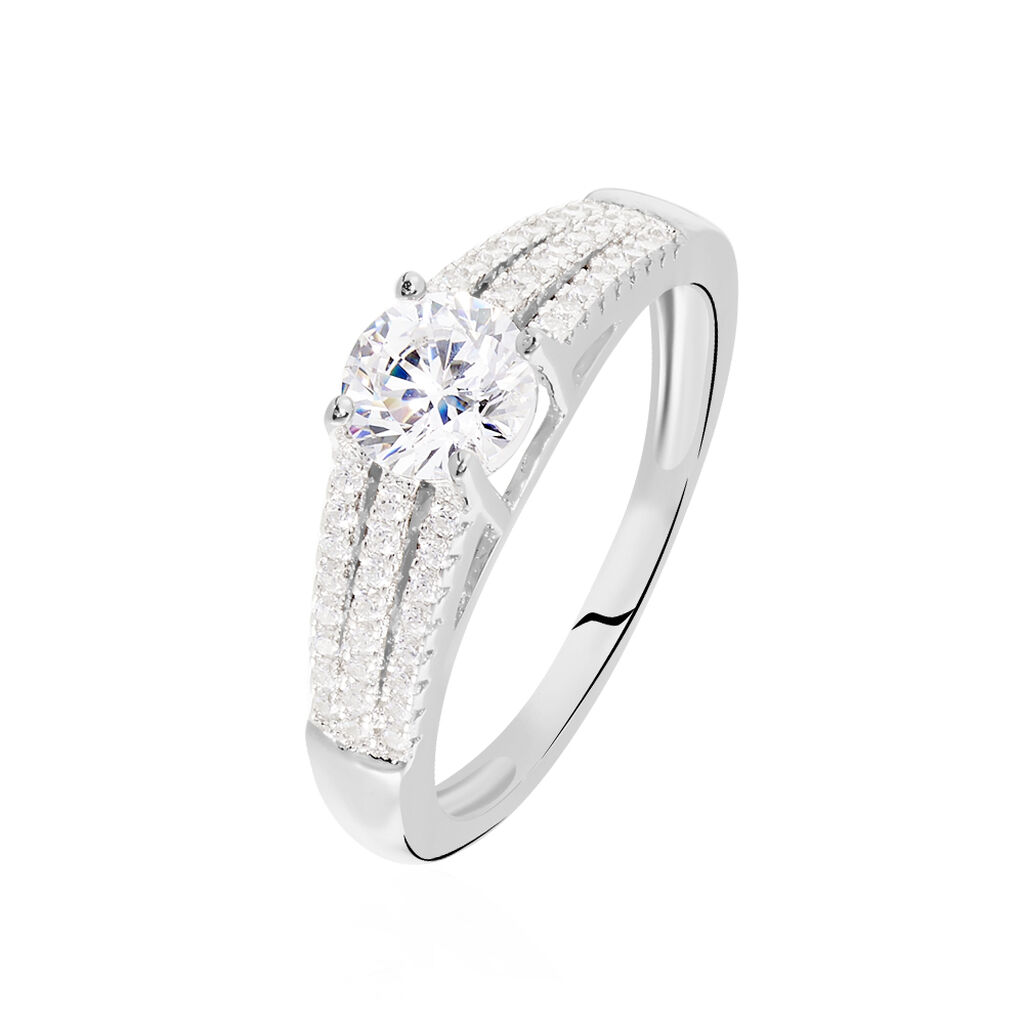 Bague Solitaire Maelline Argent Blanc Oxyde De Zirconium - Bagues solitaires Femme | Histoire d&rsquo;Or