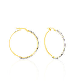 Créoles Sandrine Or Jaune Strass - Boucles d'oreilles créoles Femme | Histoire d’Or