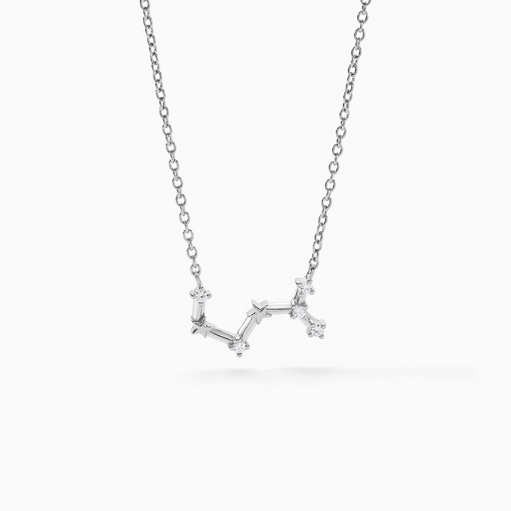 Collier Vega Argent Blanc Oxyde De Zirconium - Colliers Zodiaque Femme | Histoire d&rsquo;Or