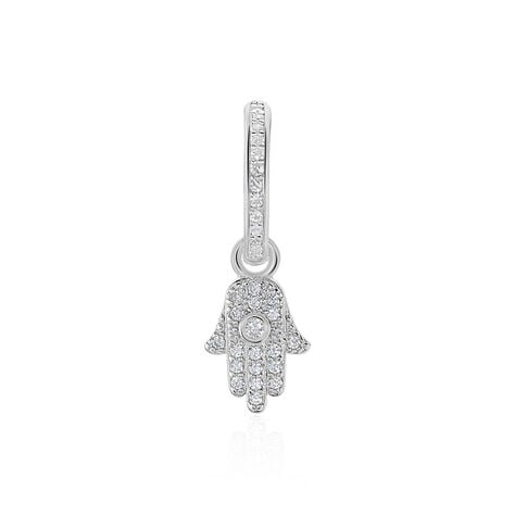 Créole Unitaire Ancelin Rondes Argent Blanc Oxyde De Zirconium - Boucles d'oreilles créoles Femme | Histoire d’Or
