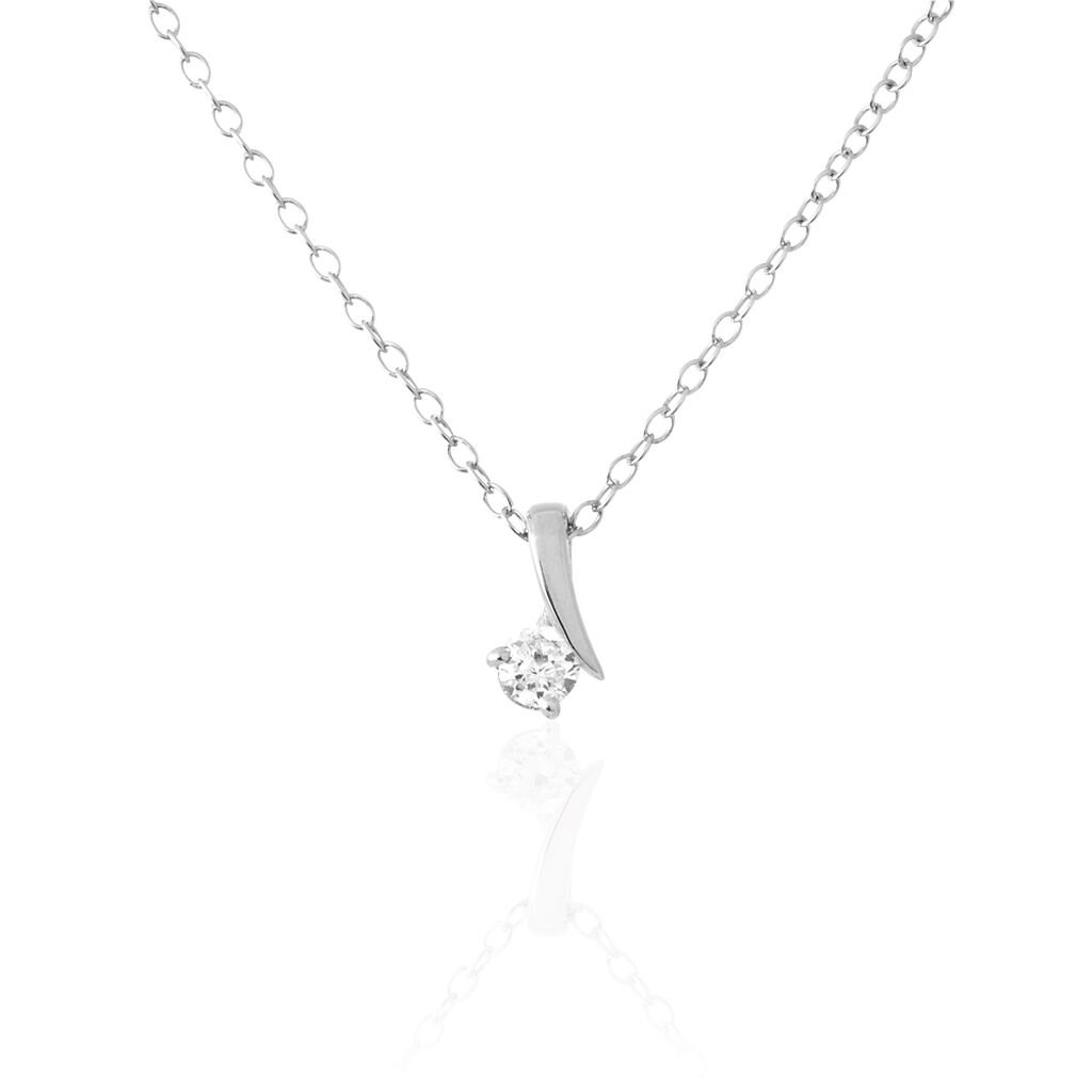 Collier April Argent Blanc Oxyde De Zirconium