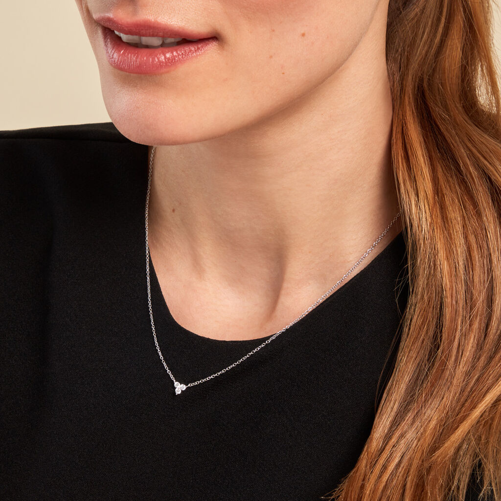 Collier Thylane Argent Blanc Oxyde De Zirconium - Colliers fantaisie Femme | Histoire d’Or