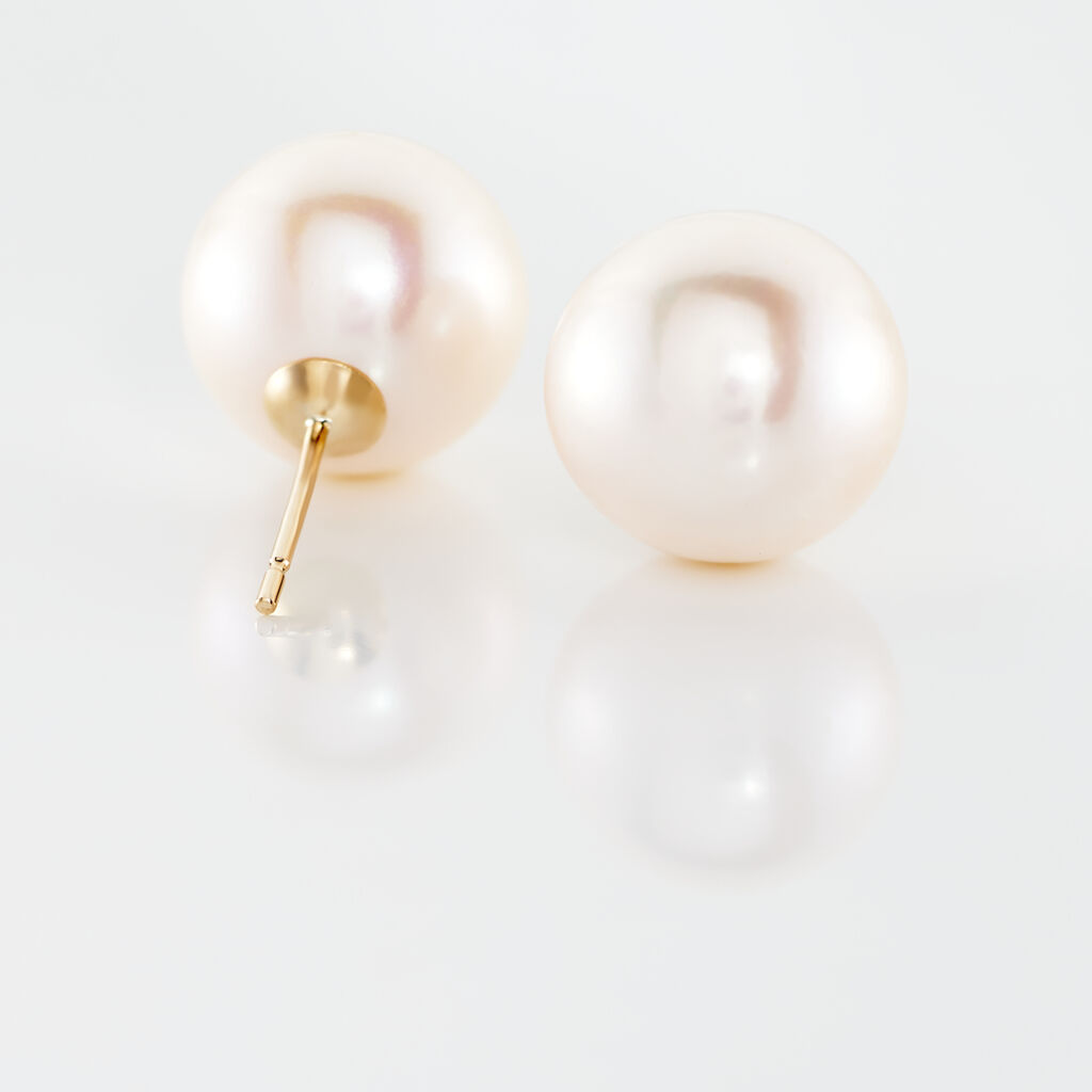 Boucles D'oreilles Puces Suki Or Jaune Perle De Culture - Clous d'oreilles Femme | Histoire d’Or