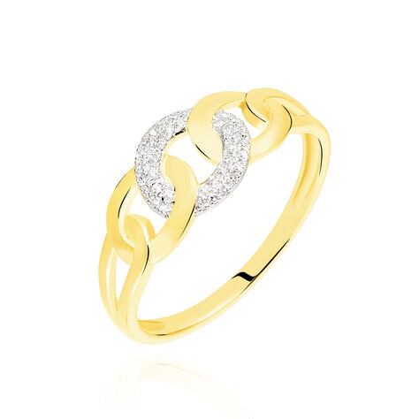 Bague Maillons Or Jaune Diamant - Bagues avec pierre Femme | Histoire d’Or