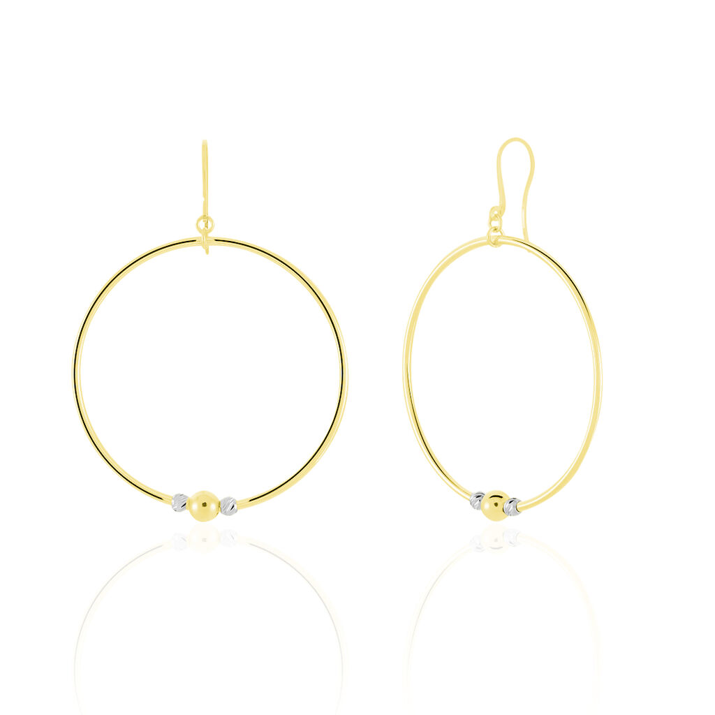 Cr&eacute;oles Rosa Billes Diamantees Or Jaune - Boucles d'oreilles cr&eacute;oles Femme | Histoire d&rsquo;Or