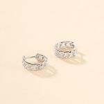 Cr&eacute;oles Linkki Argent Blanc - Boucles d'oreilles cr&eacute;oles Femme | Histoire d&rsquo;Or