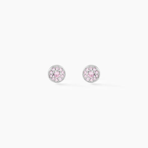 Boucles D'oreilles Puces Auxana Argent Blanc Oxyde De Zirconium - Boucles d'oreilles fantaisie Femme | Histoire d&rsquo;Or