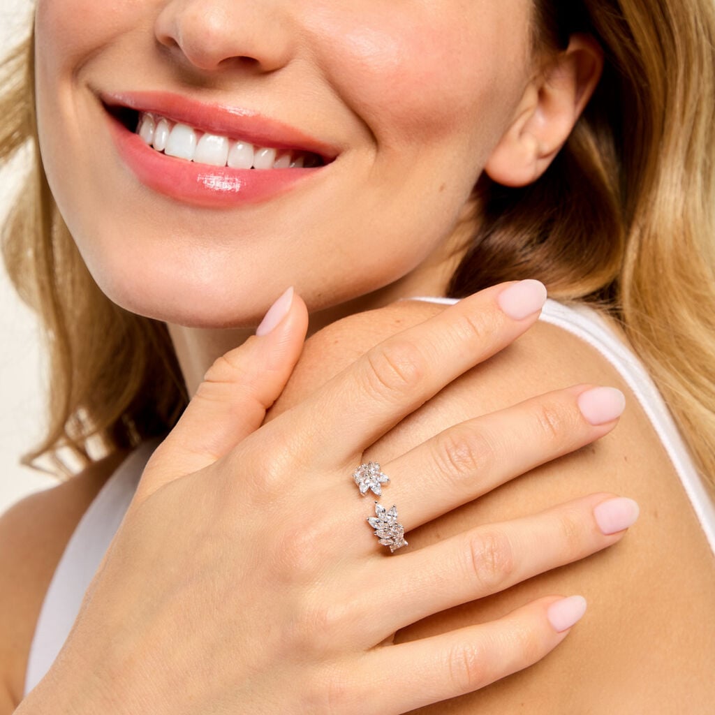 Bague Tapis Rouge Argent Blanc Oxyde De Zirconium - Bagues avec pierre Femme | Histoire d&rsquo;Or
