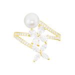 Bague Norah Or Jaune Perle De Culture Et Oxyde De Zirconium - Bagues solitaires Femme | Histoire d&rsquo;Or