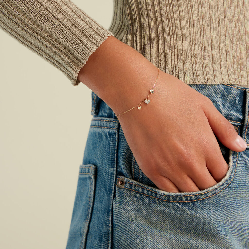 Bracelet Cheri Or Jaune Oxyde De Zirconium - Bracelets Femme | Histoire d&rsquo;Or