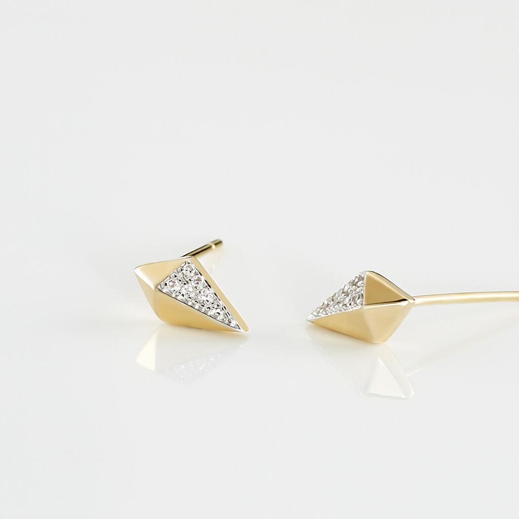 Boucles D'oreilles Puces Lizia Or Jaune Diamant - Clous d'oreilles Femme | Histoire d’Or